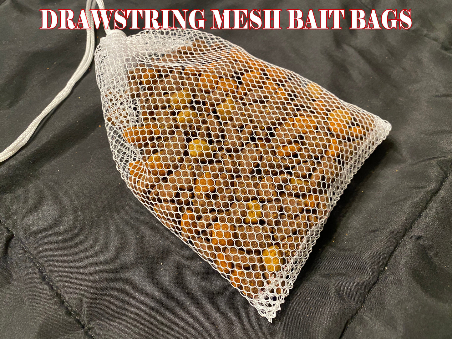Fishing Bait Bag full of dog food used to trap for bait fish.