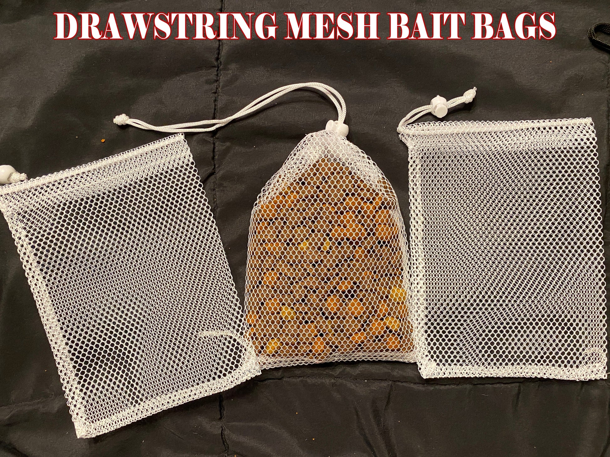 Mesh Bait Bags for Fishing! Durable and Reusable (3 pack)