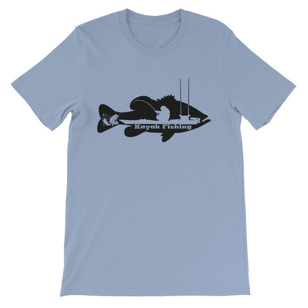 Kayak Bass Fishing T-Shirt (Black Print)