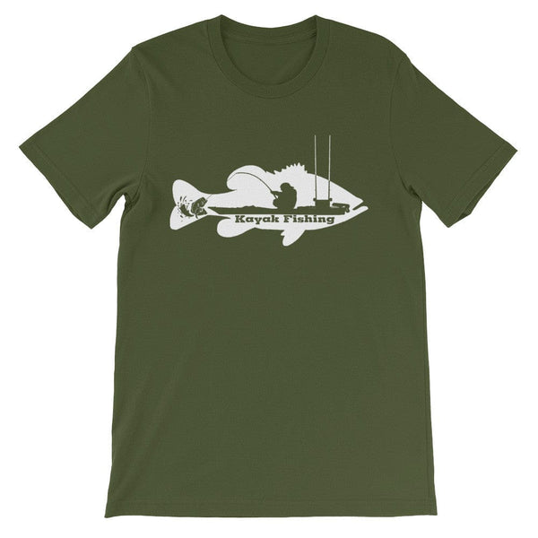 Kayak Bass Fishing T-Shirt (white print) - Reel Texas Outdoors