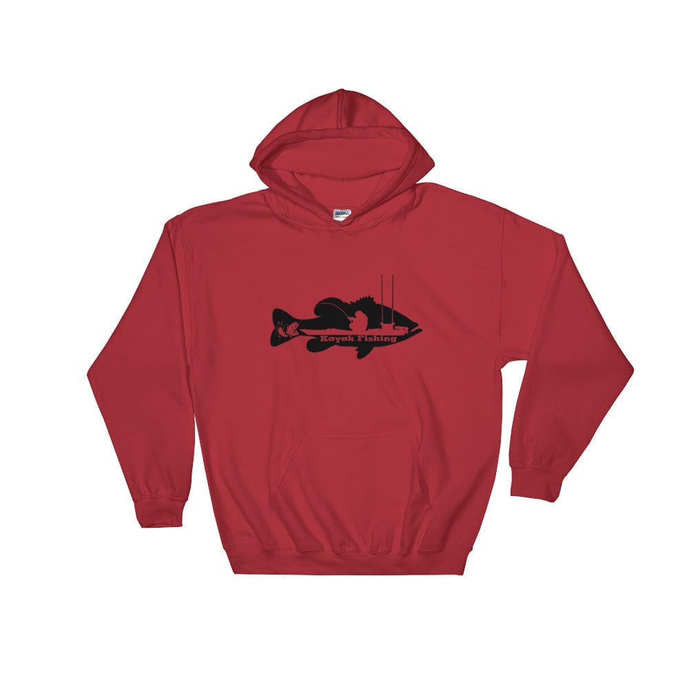 Kayak Fishing Hooded Sweatshirt Red / 5XL